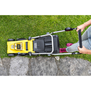 Tondeuse à gazon sur batterie Karcher LMO 3-18- coupe 34 cm- mulshing kit- bac 35l- 3500 tr/min- 350m²