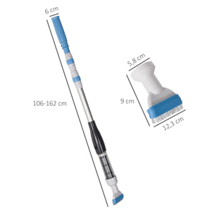 Limpiafondos Eléctrico para Piscinas de Aluminio Aspirador de Piscina Manual con Poste Telescópico de 3 Secciones para Estanques Ø6x162 cm Multicolor