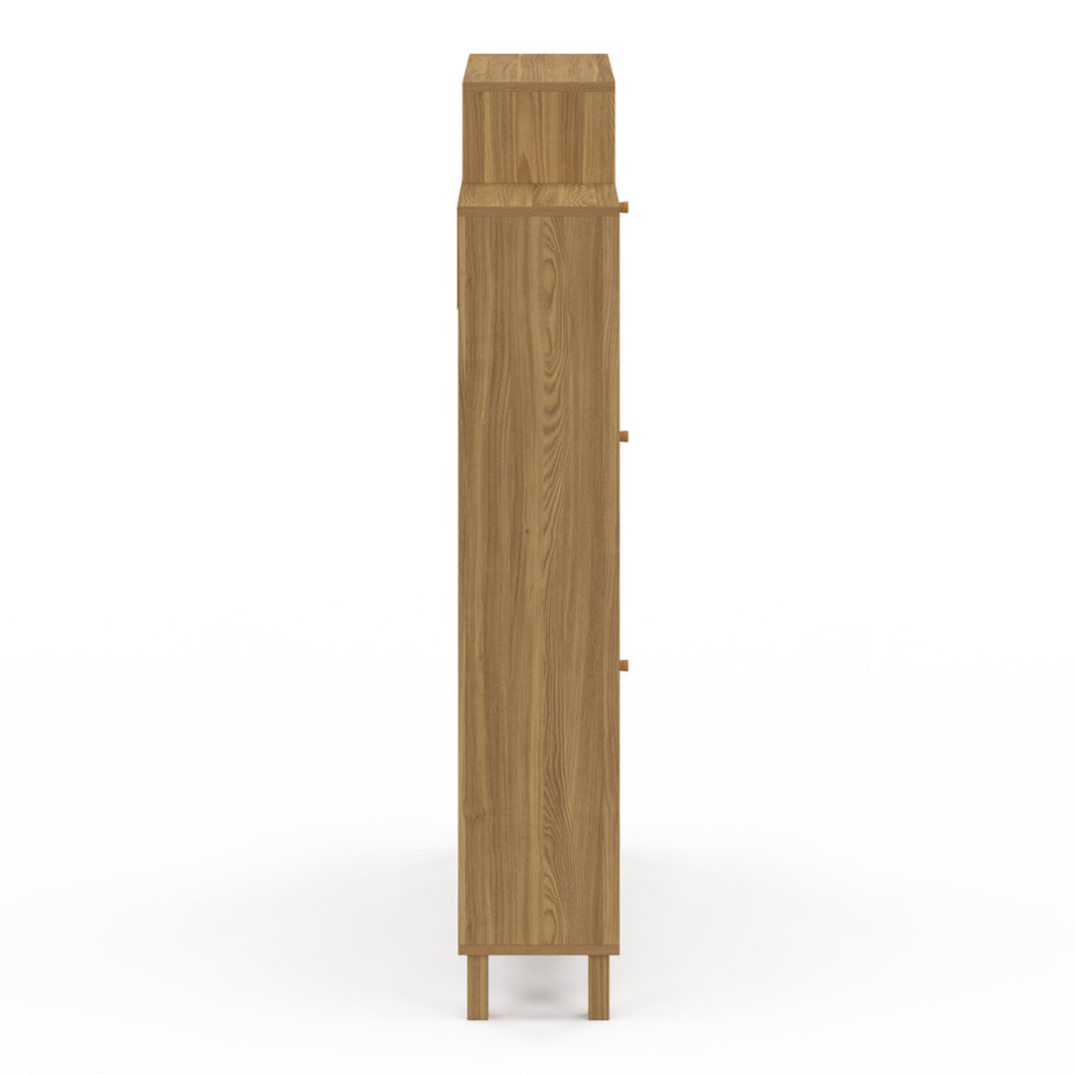 Meuble chaussures Erin 3 portes en cannage + étagères - 18 paires