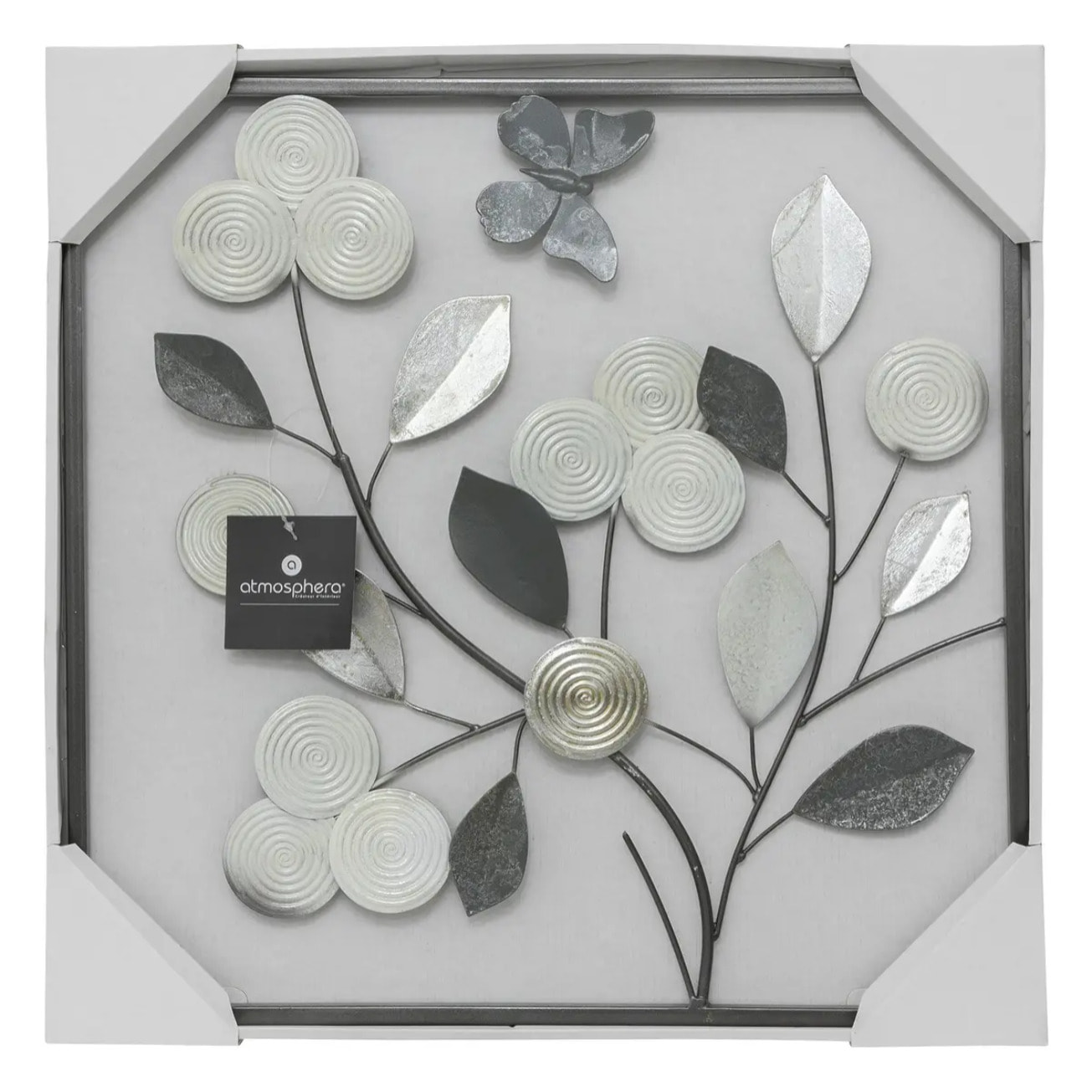Déco murale "Florale" argent 50x50cm