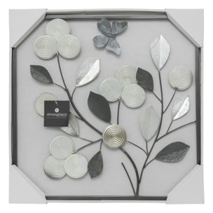 Déco murale "Florale" argent 50x50cm
