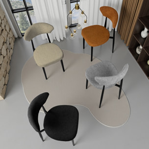 Lot de 2 chaises de salle à manger Tomasucci MELANIA, en tissu, jaune moutarde, 57 × 48 × 81 cm