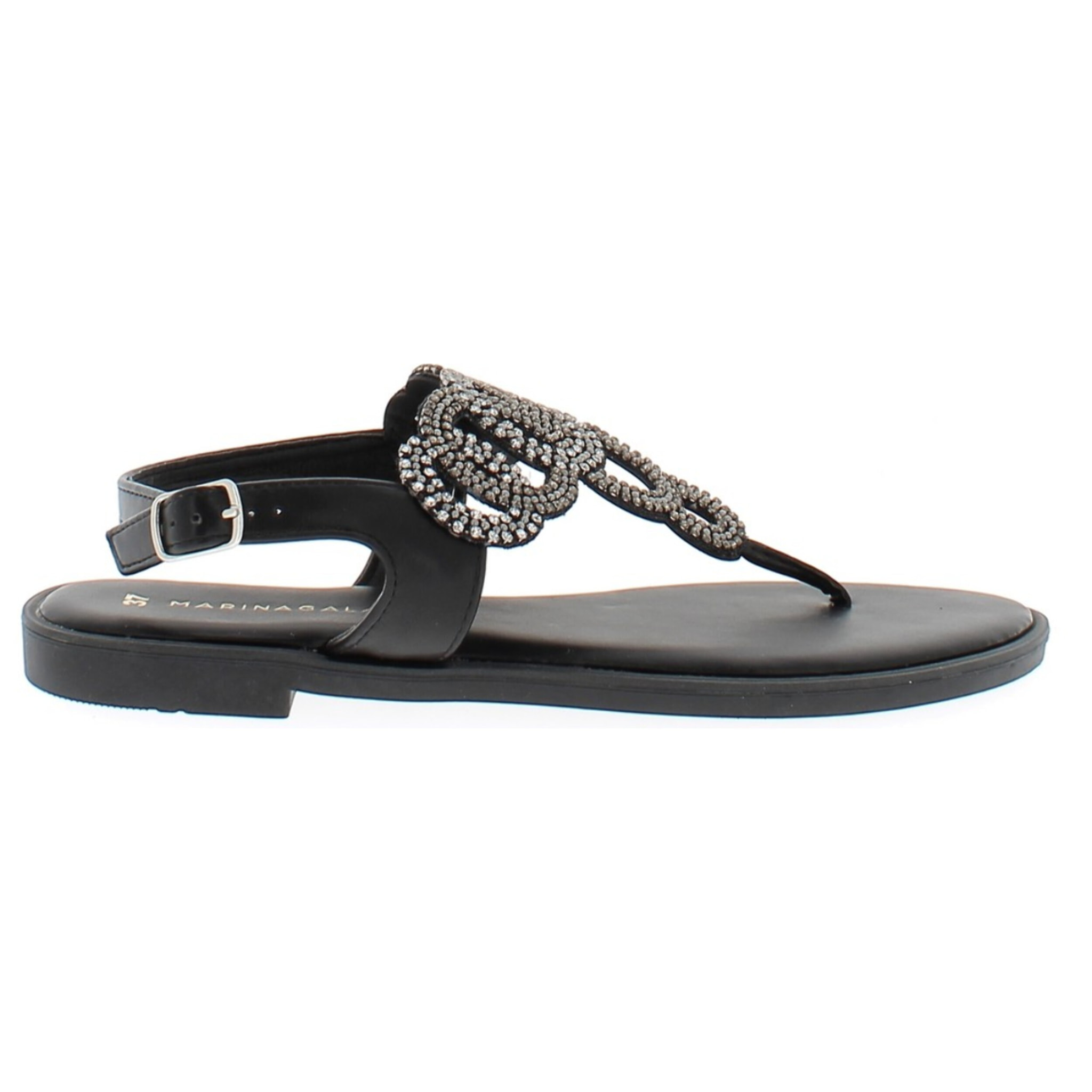 Marina Galanti Scarpe Donna Flat Sandals Flip-Flop Jewel MG 1E168 Black