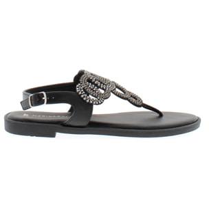 Marina Galanti Scarpe Donna Flat Sandals Flip-Flop Jewel MG 1E168 Black
