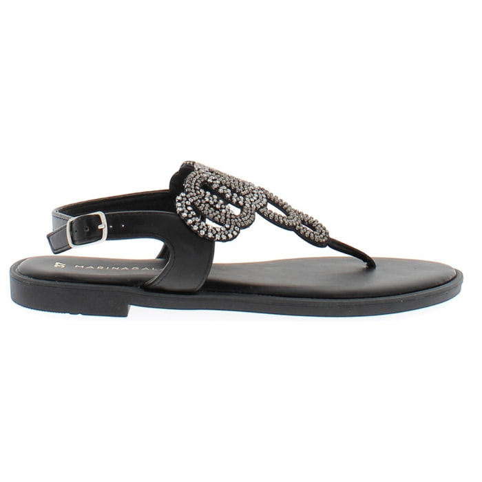 Marina Galanti Scarpe Donna Flat Sandals Flip-Flop Jewel MG 1E168 Black