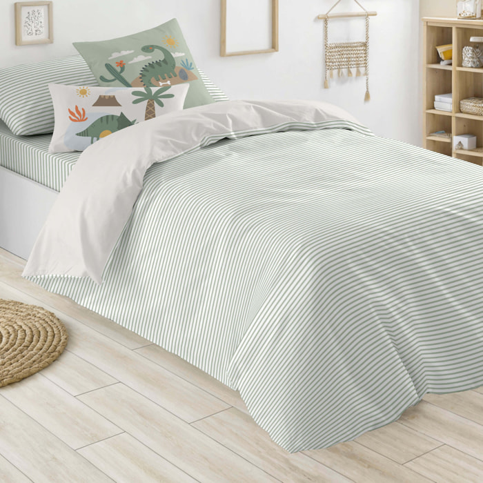 Cool Kids - Funda Nórdica Estampada - Reversible - Infantil - Cierre Solapa - 100% Algodón - Incluye 1 Funda de Almohada - Dinoland