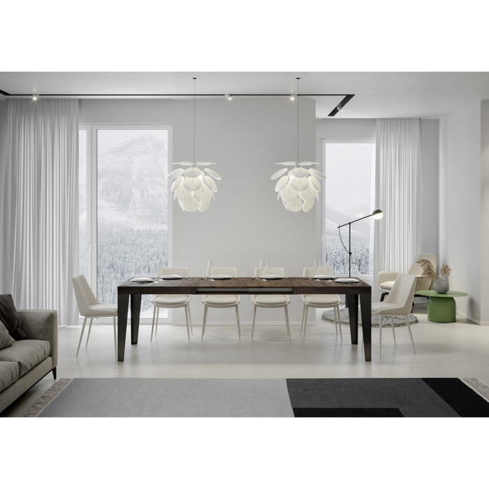Tavolo allungabile 90x200/460 cm Flame noce telaio Antracite