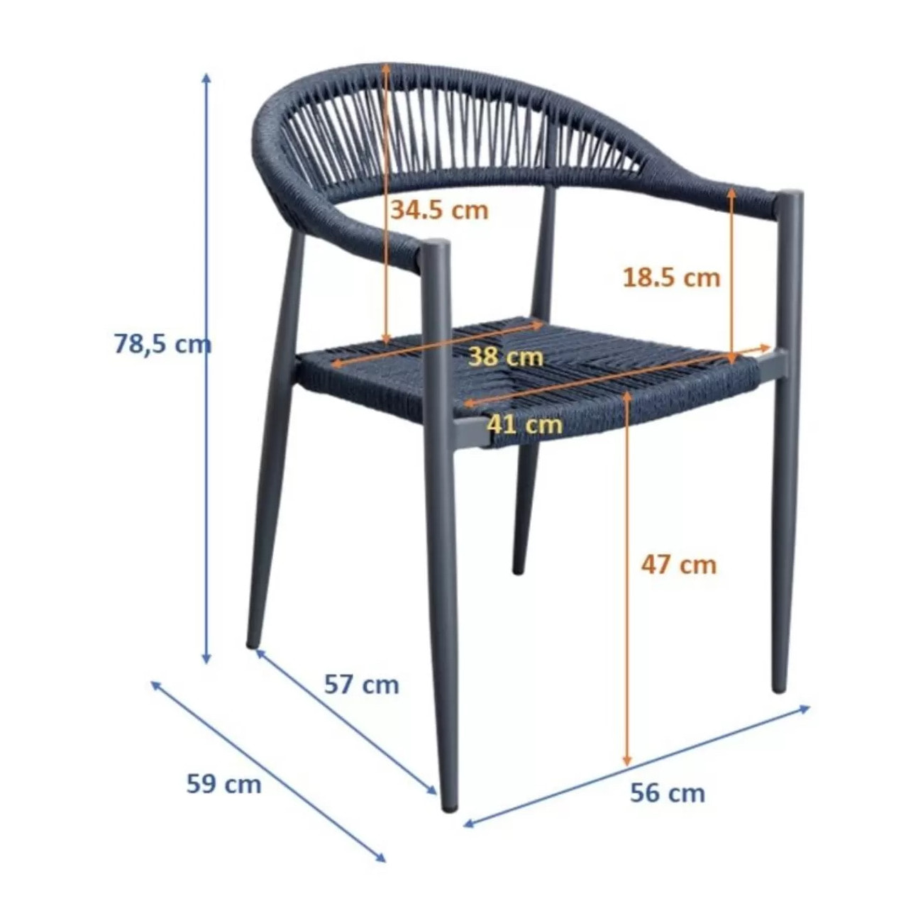 Chaise de jardin avec accoudoirs Palma crème Kare Design