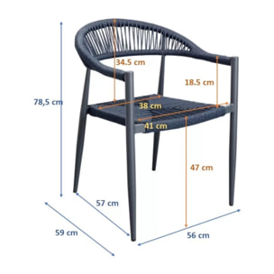 Chaise de jardin avec accoudoirs Palma crème Kare Design