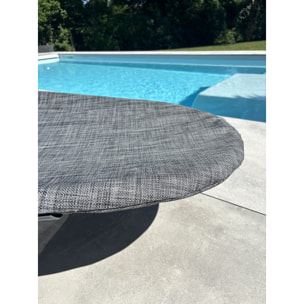 HOSSEGOR - Bain de soleil en acier et toile plastifiée avec brise-soleil