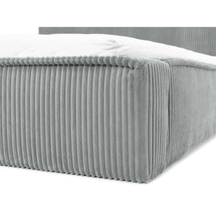 Swan - lit coffre - 180x200 cm - sommier inclus - en velours côtelé grosses côtes - Gris clair