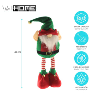 Figura decorativa de santa extensible en pie de color verde h.45cm