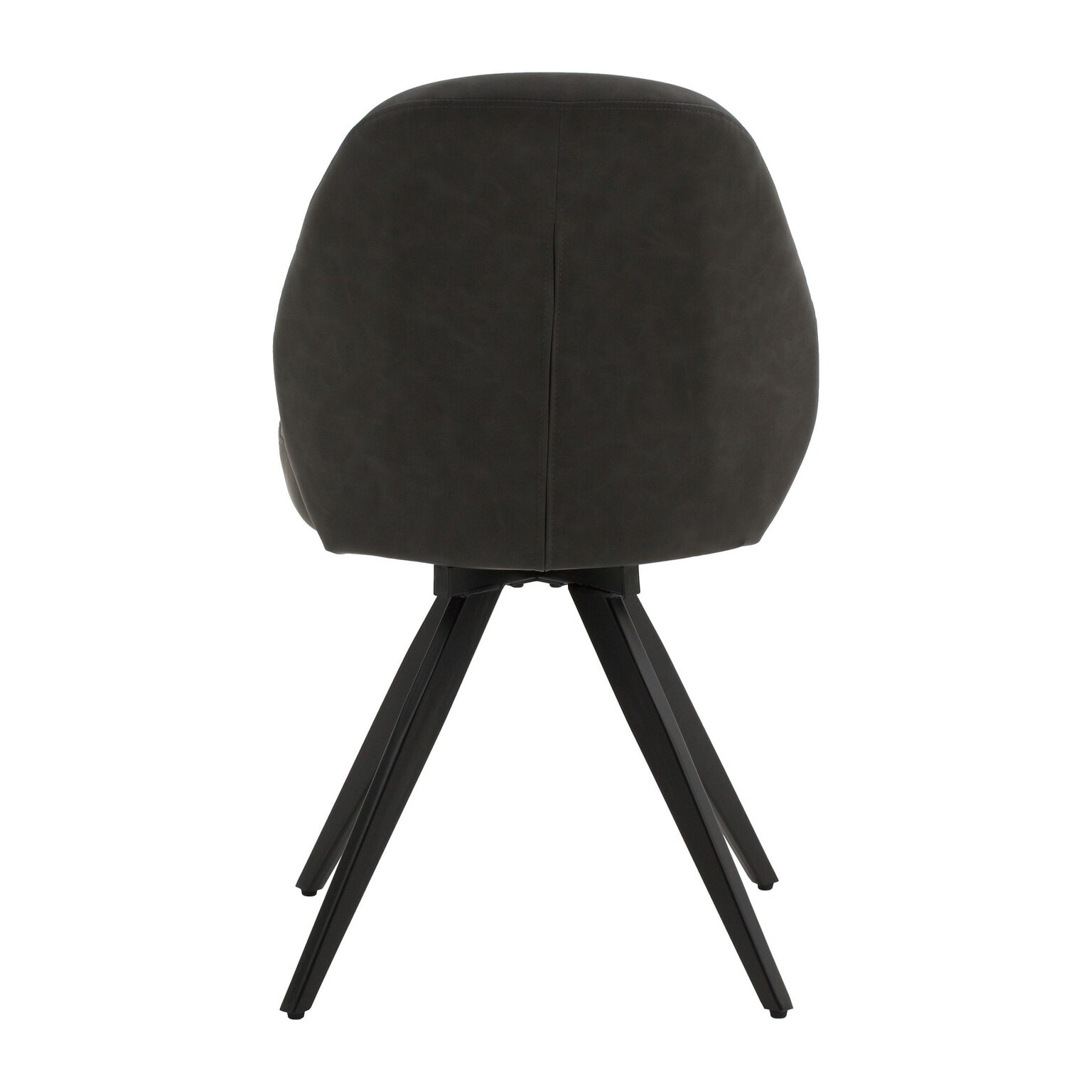 Set di 4 sedie girevoli ZENNENDAL in similpelle antracite e gambe in metallo nero