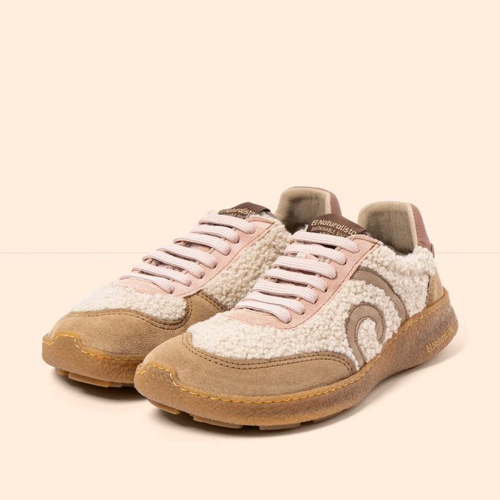 Zapatos N5435B MULTI MATERIAL CREAM/ OROEL color Cream