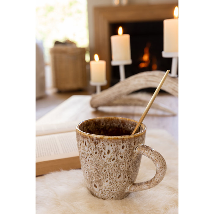 J-Line Tasse - porcelaine - taupe - 4 pcs