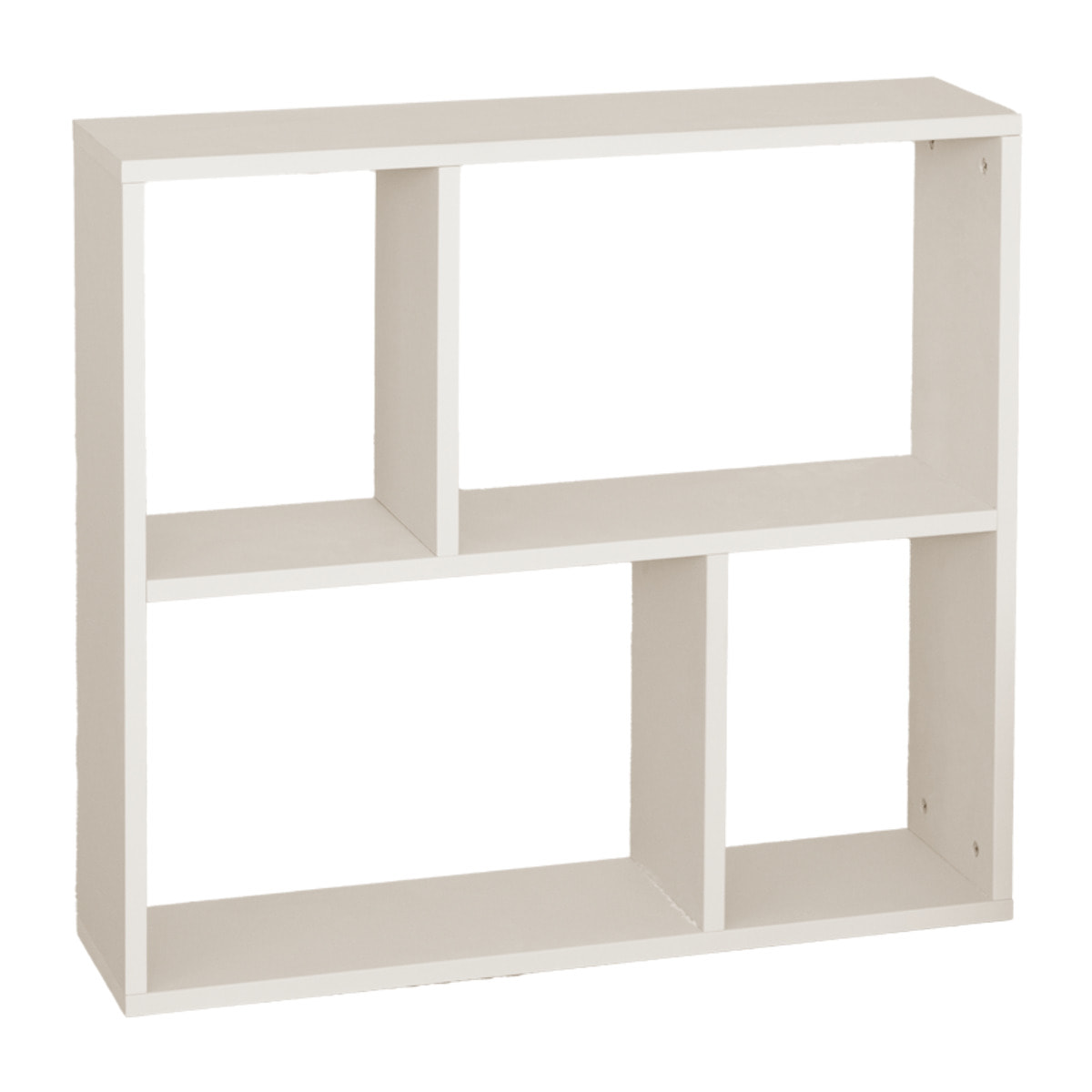 Mueble auxiliar de madera lacada en tono beige con 1 estante y 2 separadores Alto: 74 Largo: 80 Ancho: 20