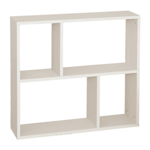 Mueble auxiliar de madera lacada en tono beige con 1 estante y 2 separadores Alto: 74 Largo: 80 Ancho: 20