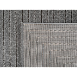 ALVORA - Tapis intérieur/extérieur gris à motif graphique
