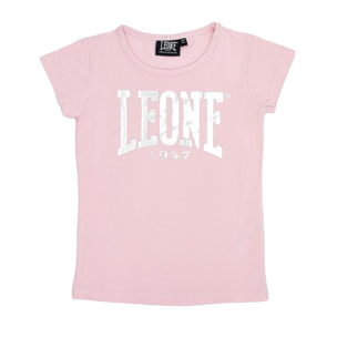 Camiseta de manga corta con logo grande metalizado para niña