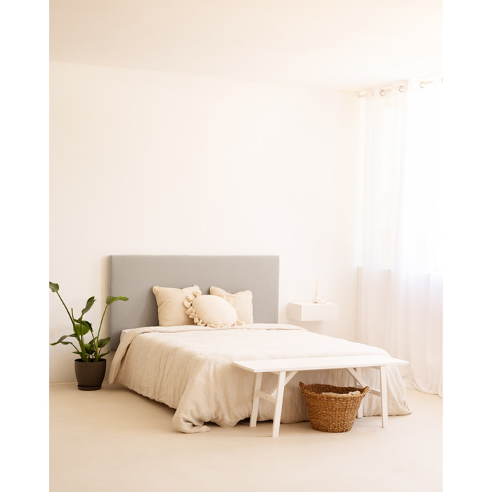 Tête de lit rembourrée en coton gris en différentes tailles