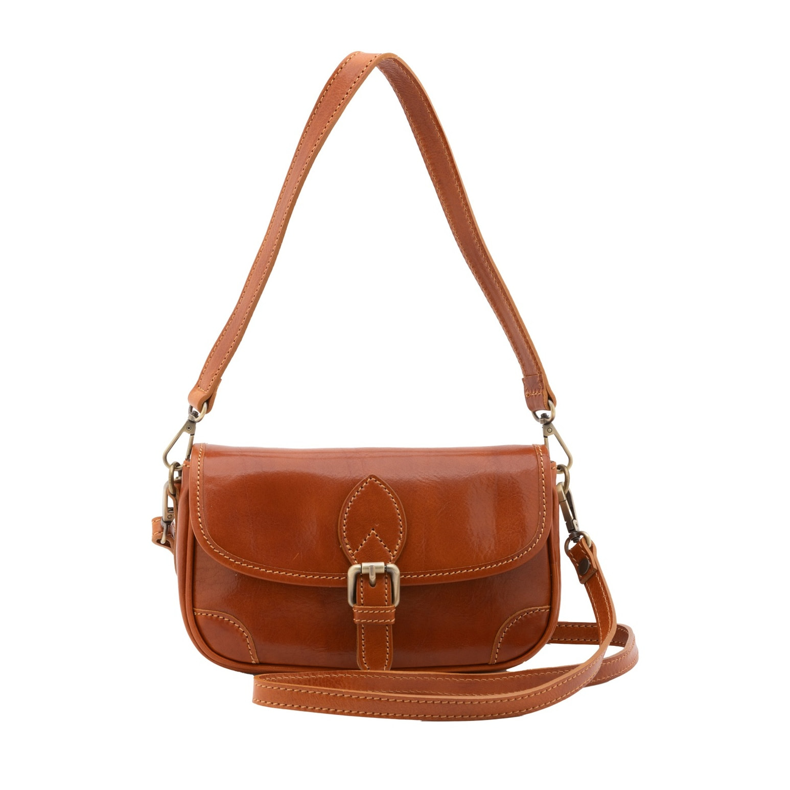 Borsa a tracolla da donna - Modello False - Vera pelle - 14.0 x 23.0 x 9.0 cm