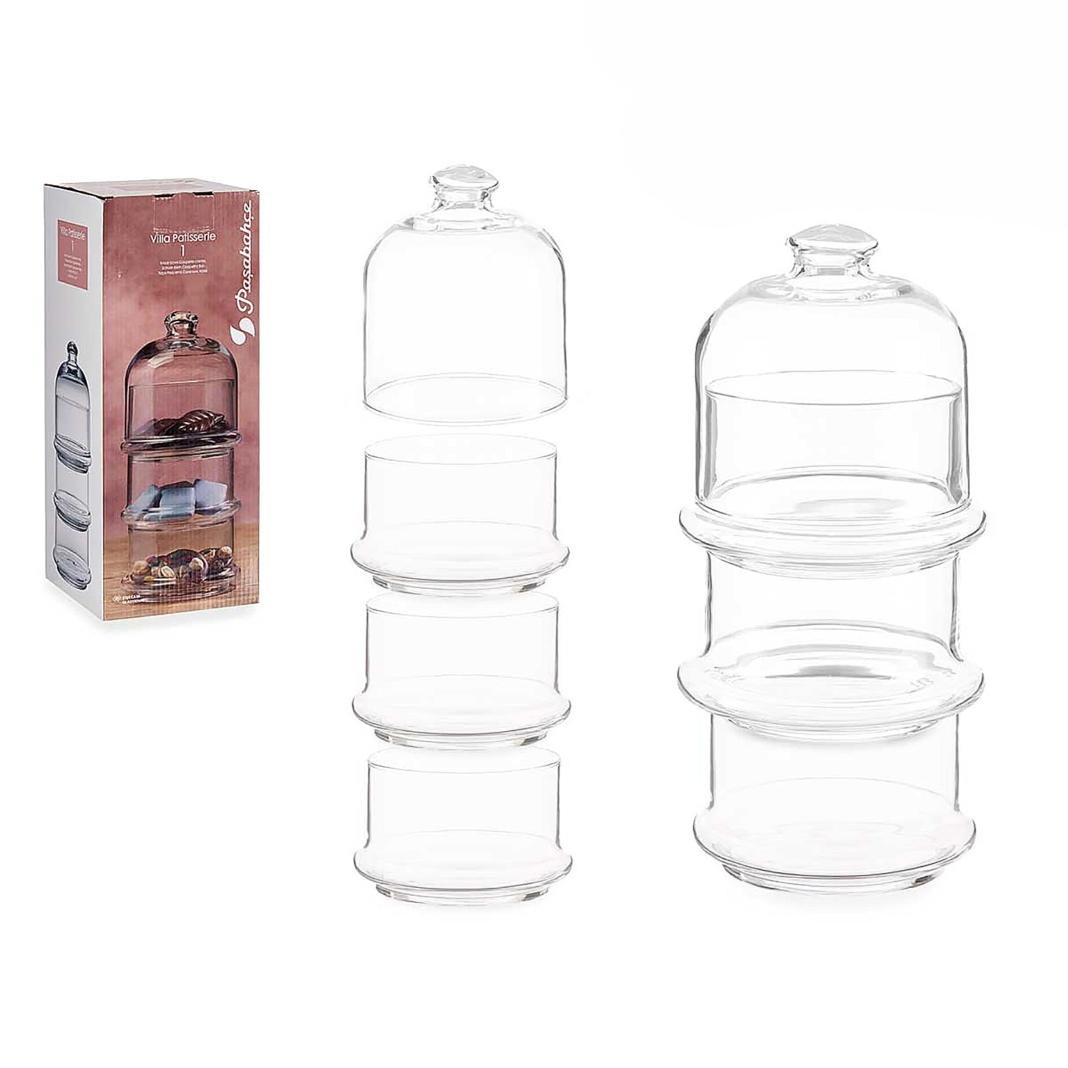 Bombonera impilabile con 3 altezze.