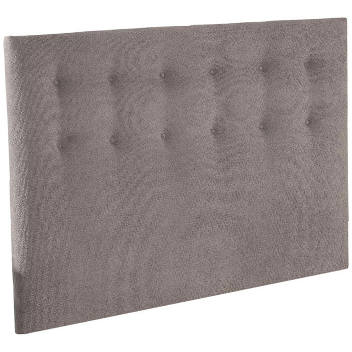 Tête de lit capitonnée EDEN gris clair, chenille bouclettes