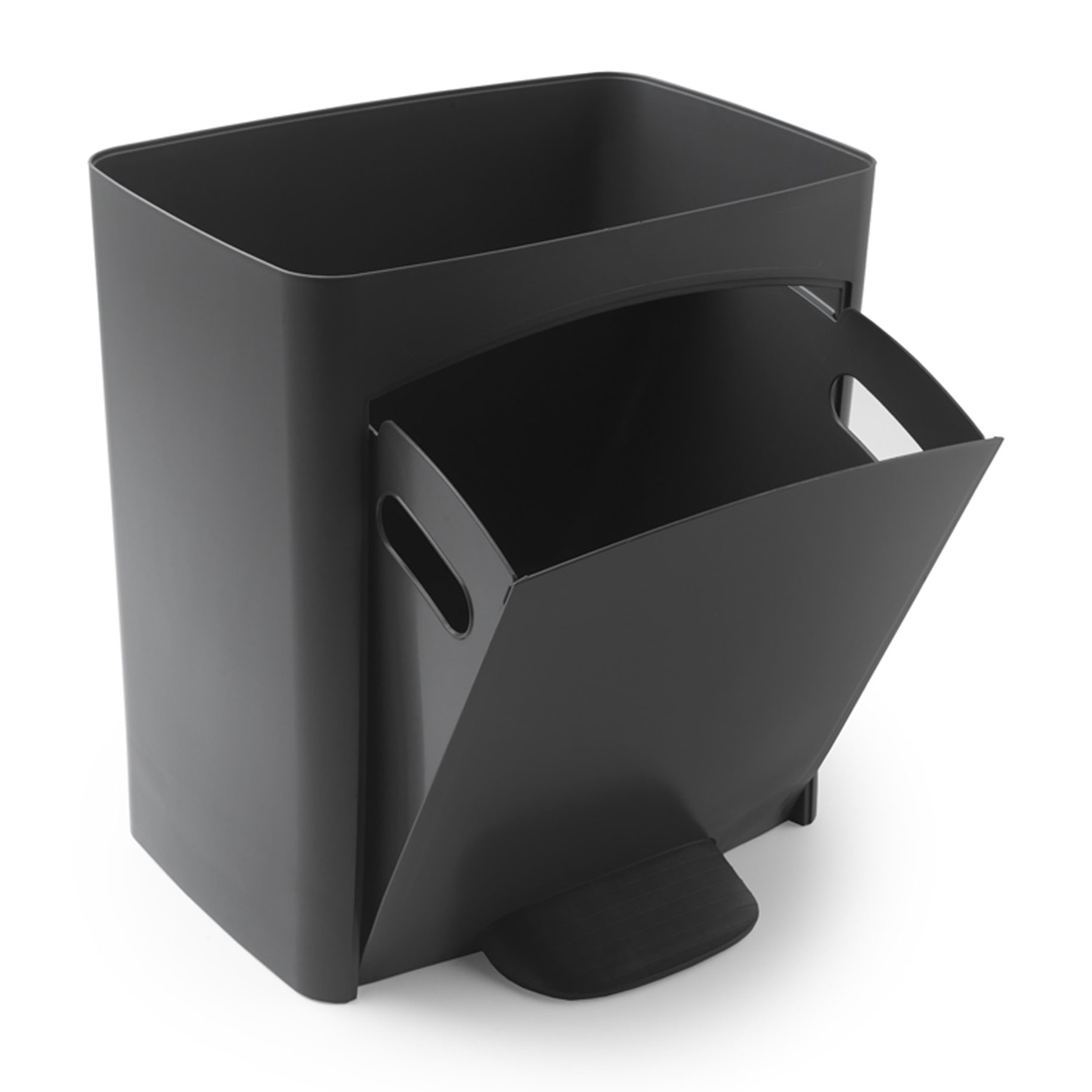 Cubo de basura 70l, vertical, 2 compartimentos, papelera residuos, 76 cm, fácil gestión