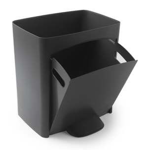 Cubo de basura 70l, vertical, 2 compartimentos, papelera residuos, 76 cm, fácil gestión