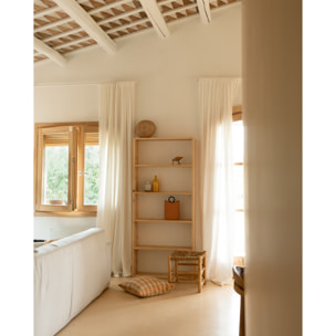 Estantería de madera maciza tono roble medio con 4 estantes Alto: 182 Largo: 80 Ancho: 20