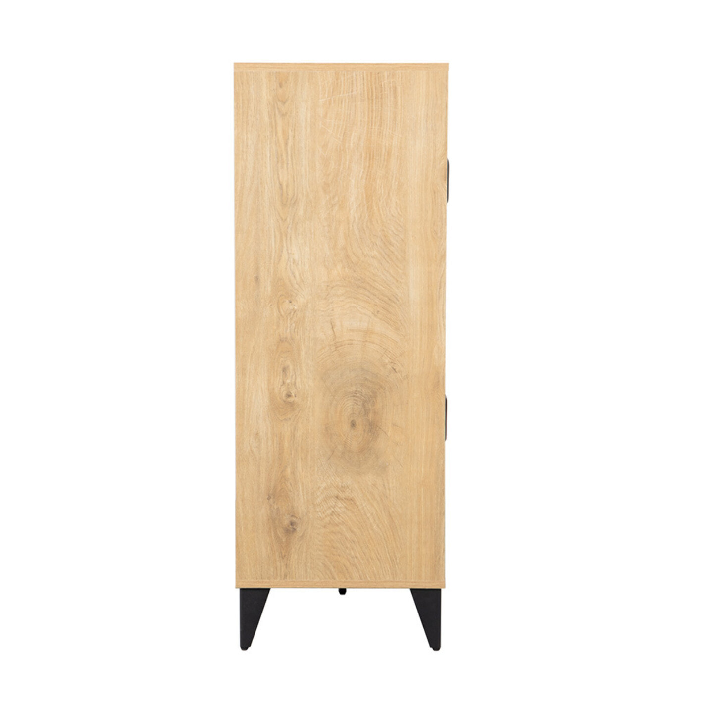Tribeca - buffet haut - effet bois et métal noir - 100x112 cm - Bois / Noir