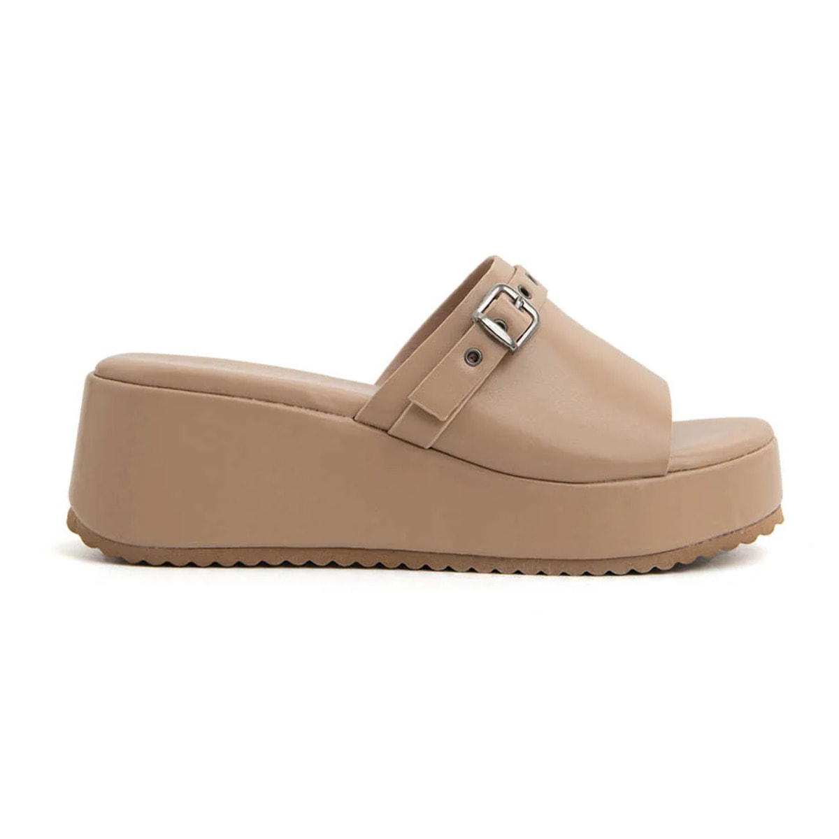 Sabot platform-rock con borchie - BEIGE