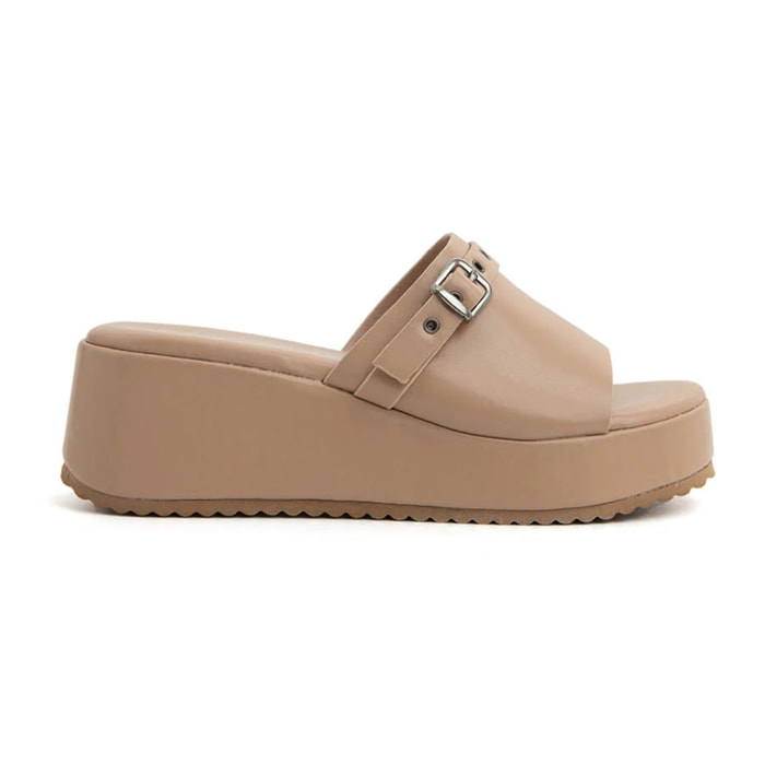 Sabot platform-rock con borchie - BEIGE