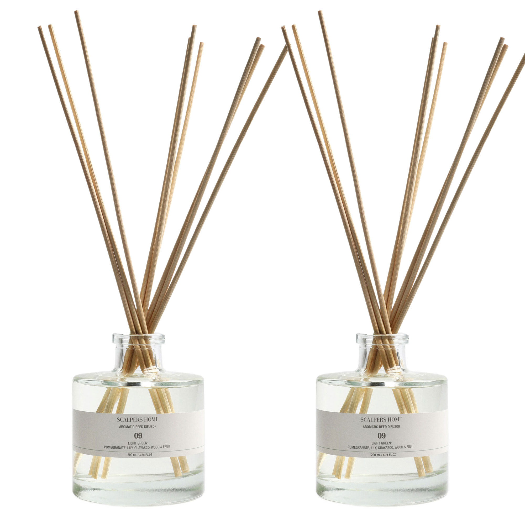 Set de 2 difusores mikado de 200ml aroma light green scalpers