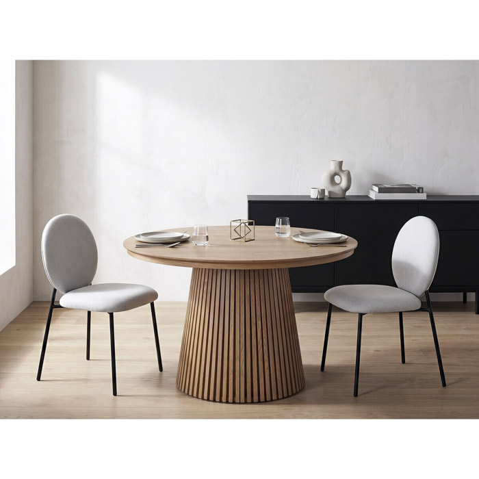 Lot de 2 chaises de salle à manger en métal "Perla" - Gris clair