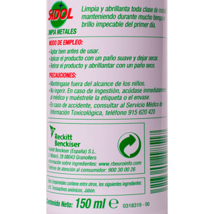 Limpiametales Sidol 300ml, Pack 2 unidades x 150ml