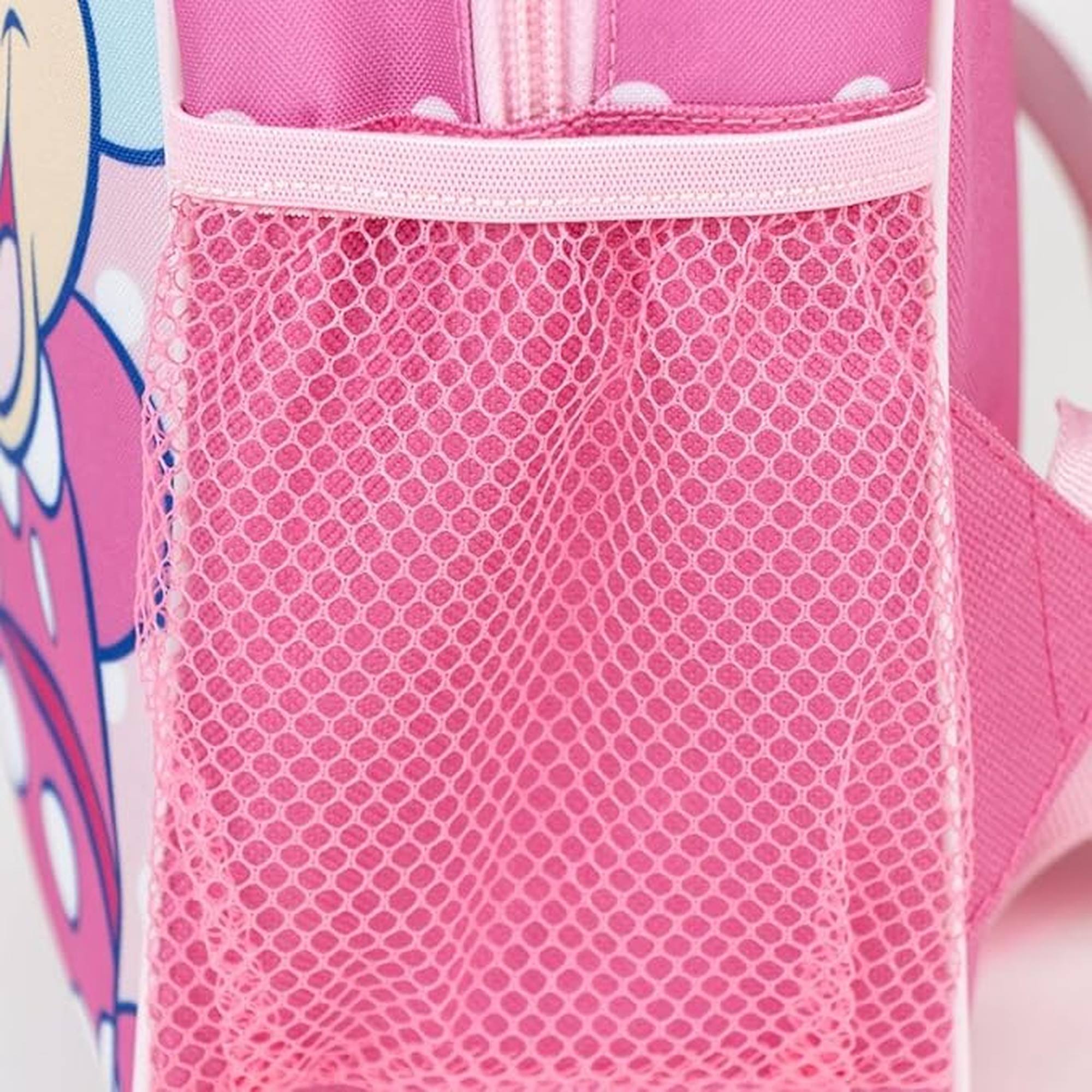 Mochila infantil 3d de minnie mouse - color rosa - 25x10x31 cm - fabricada en poliéster y eva - con cierre de cremallera - estampado de minnie