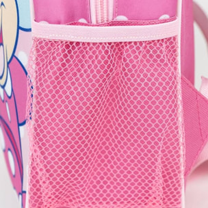 Mochila infantil 3d de minnie mouse - color rosa - 25x10x31 cm - fabricada en poliéster y eva - con cierre de cremallera - estampado de minnie