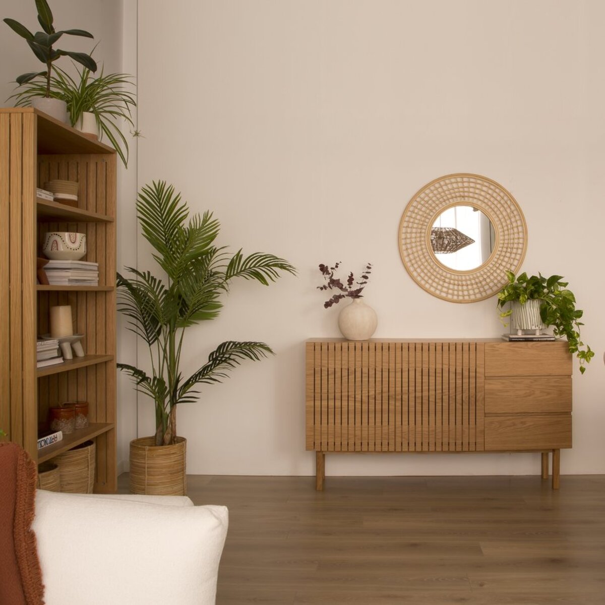 Buffet Haiku -tableau en tôle naturelle-couleur chêne naturel 150 x 85 x 40 cm