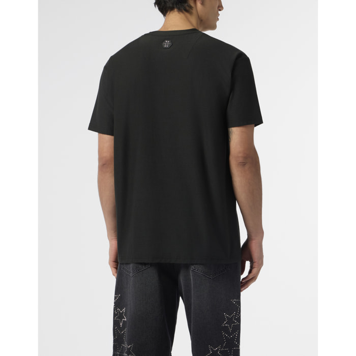 PHILIPP PLEIN Round Neck T-Shirt Jacquard Hexagon Line