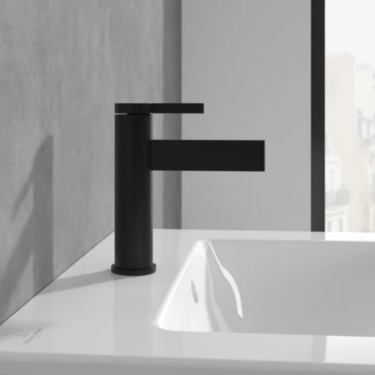 Mitigeur lavabo droit Dawn sans tirette Matt Black