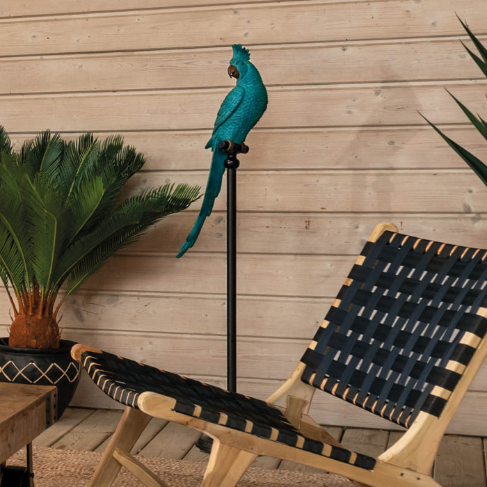 Oiseau décoratif bleu H117 cm