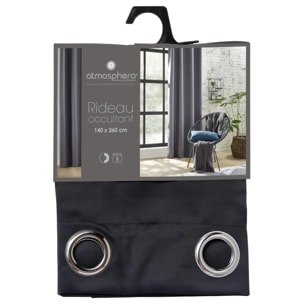 Rideau occultant gris ardoise 140x260cm