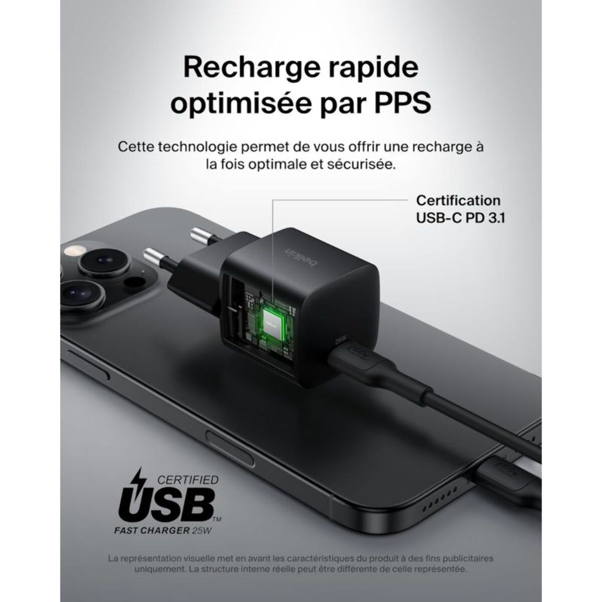 Chargeur BELKIN 25W USB-C Noir