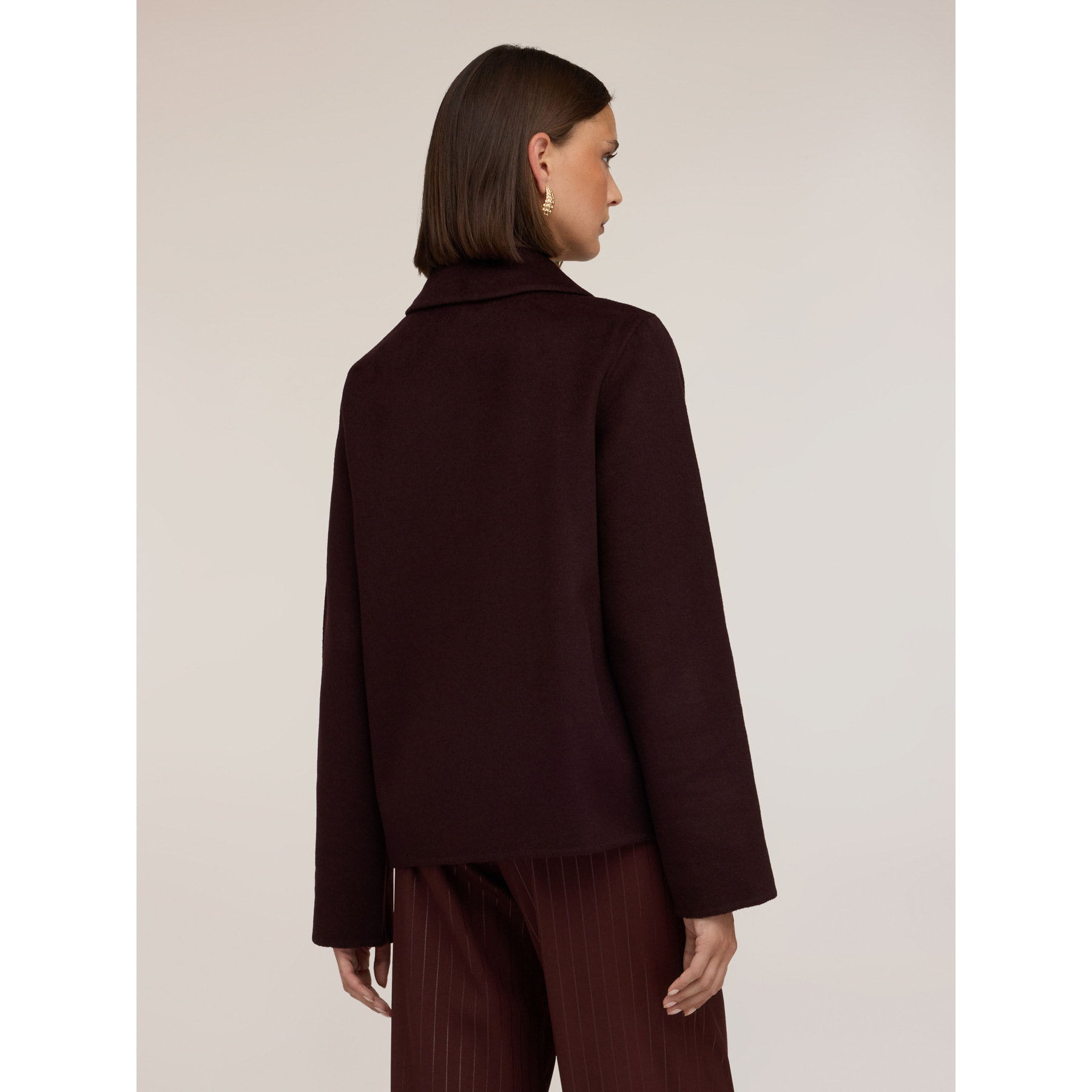 Motivi - Cappotto corto doppiopetto misto lana - Marrone