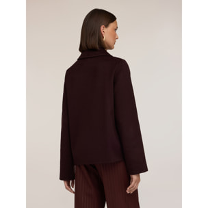 Motivi - Cappotto corto doppiopetto misto lana - Marrone