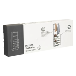 Vestiaire "Intissa" 5 étagères en acier noir H170cm