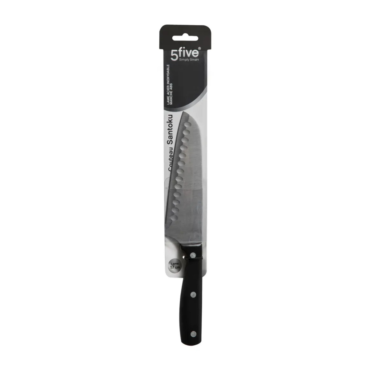 Couteau Santoku inox - lame 17cm Essentiel Black