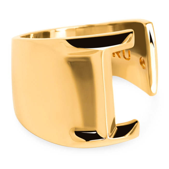 Anillo Personalizado Letter Signet Baño Oro