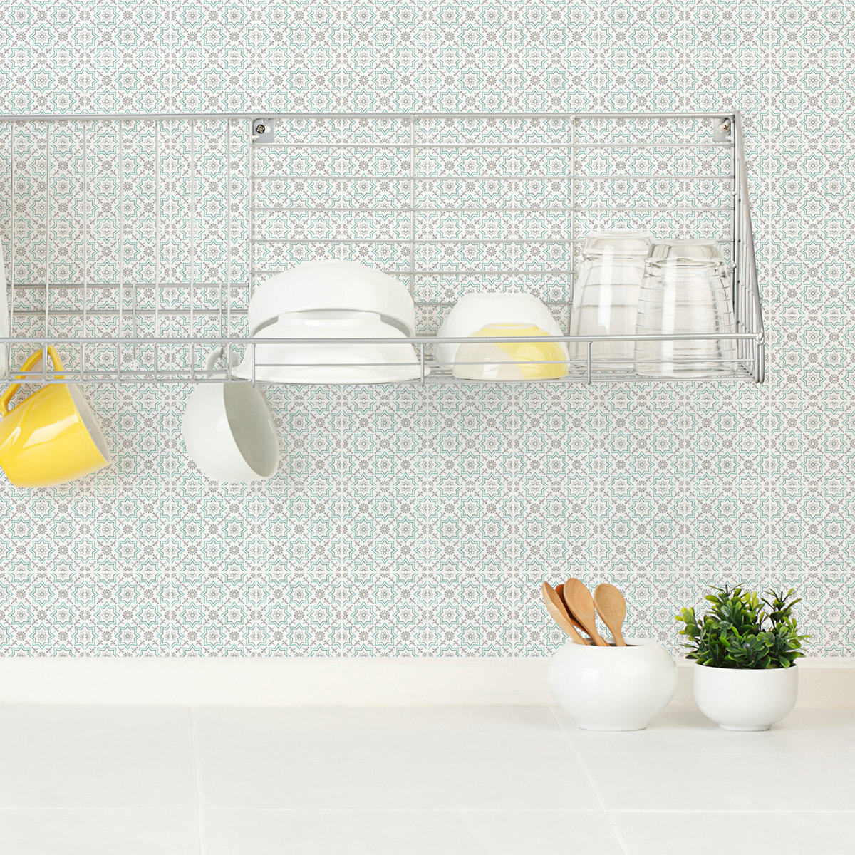 Stickers muraux - Sticker Mural Carrelage adhésif Cuisine Salle de Bain - 60 STICKERS CARRELAGES AZULEJOS THIANA